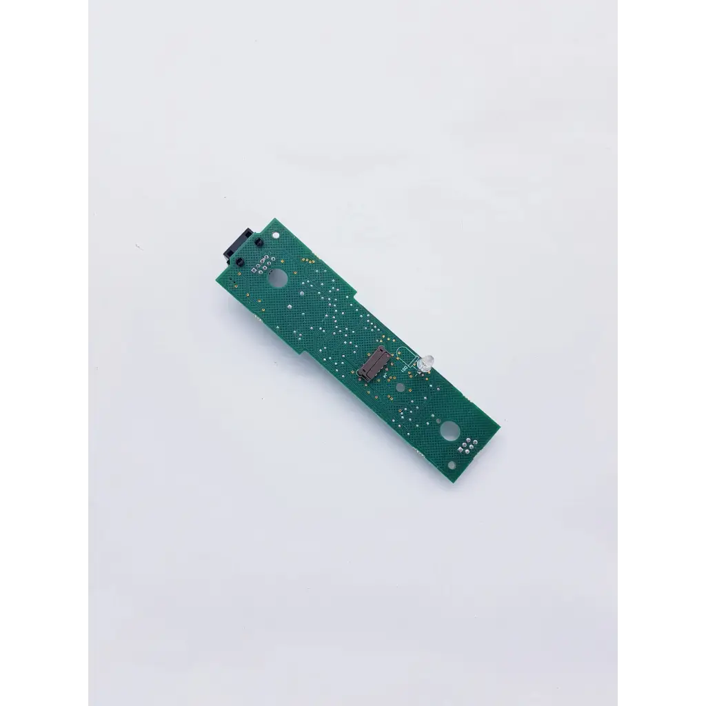 Green rectangular circuit board with soldered components and cutouts for ge solar 8000i adult patient monitor remote control board
