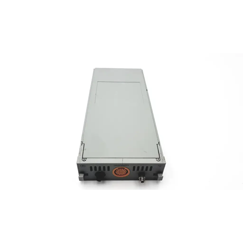 Gray metal server rack unit with orange circular connector and ventilation slots in ge solar capnostat mainstream co2 module