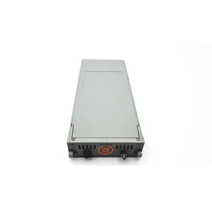 Gray metal server rack unit with orange circular connector and ventilation slots in ge solar capnostat mainstream co2 module