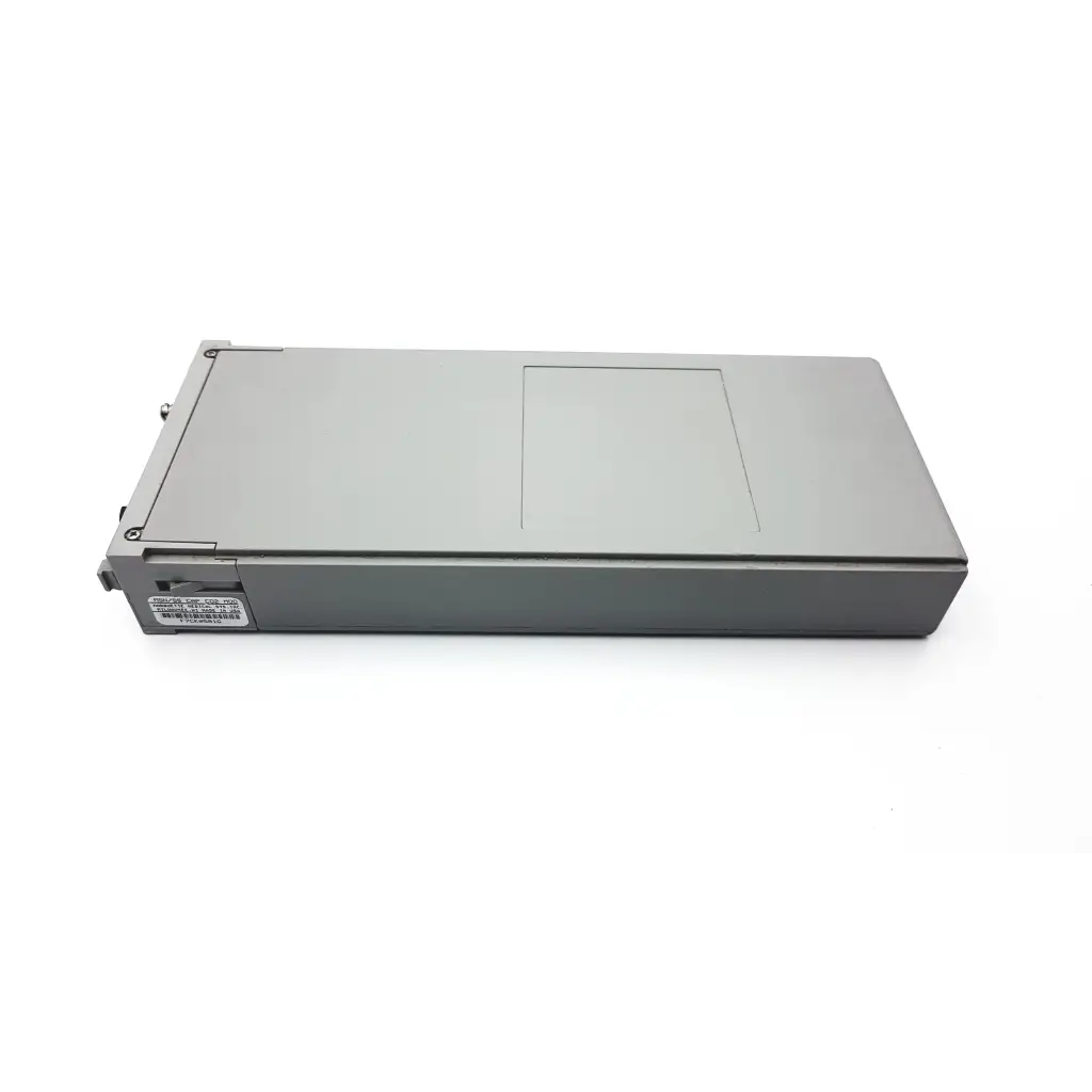 Gray metallic server rack unit with rectangular cutout on top surface for ge solar capnostat mainstream co2 module