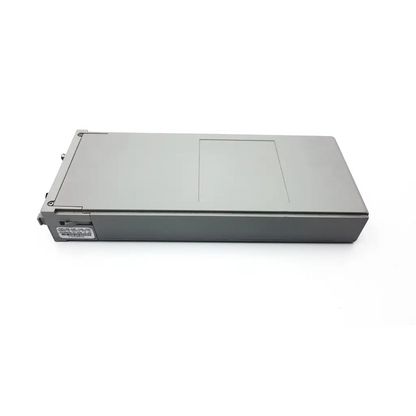 Gray metallic server rack unit with rectangular cutout on top surface for ge solar capnostat mainstream co2 module