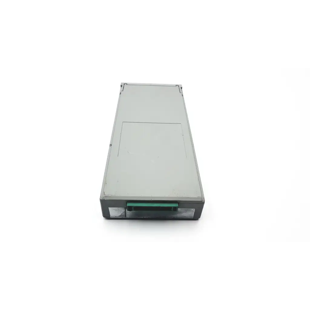 Gray rectangular hard drive enclosure with green latch and transparent front panel for solar capnostat mainstream co2 module