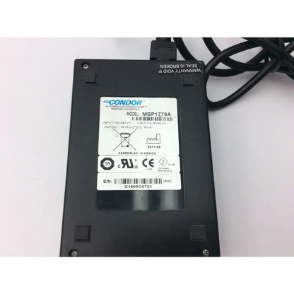 Black plastic ge transport display power supply showing condor brand label and model msp17z9a on back side