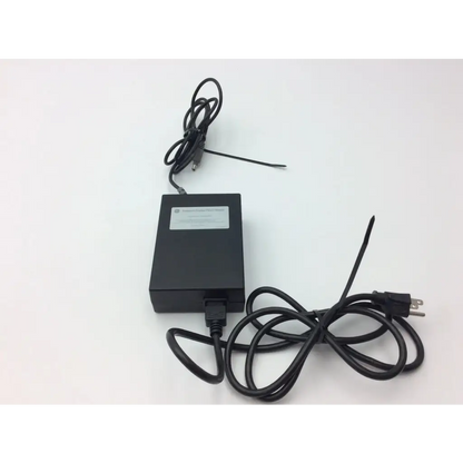 Black rectangular GE transport display power supply with coiled cables and standard plug for display power use