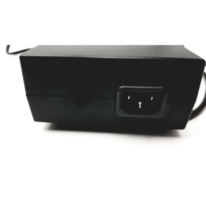 Black rectangular ge transport display power supply with molded plastic plug and attached cord for display power use