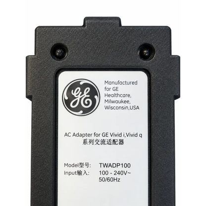 Black plastic ac adapter power supply model twadp100 for ge vivid i and vivid q ultrasound machines