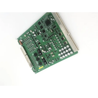Green printed circuit board with electronic components and connectors for ge ultrasound acwd assy 5140503-2 rev 2