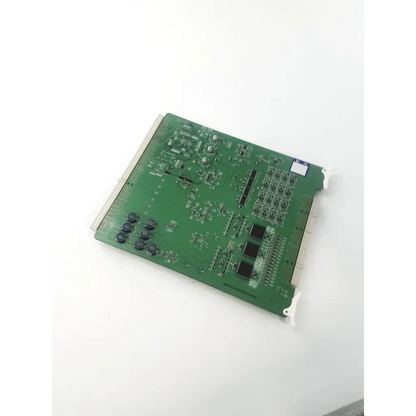 Green printed circuit board with black integrated circuits and silver connectors for ge ultrasound acwd assy 5140503-2 rev 2