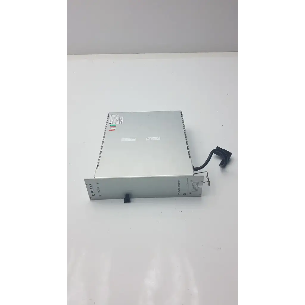 Silver metal pro vingmed mitra dc power supply pe3159 unit with black cable and label stickers for vivid 7 pro