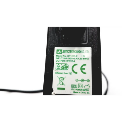 Black plastic genuine jentec technology switching power supply adapter with white label and technical specifications