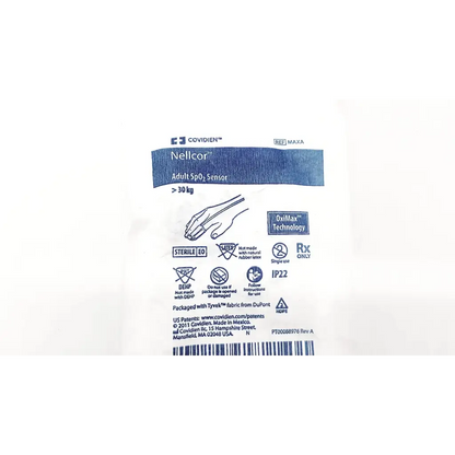 Genuine nellcor ref maxa adult spo2 sensor in a sterile white pouch with blue branding designed for adults over 30kg