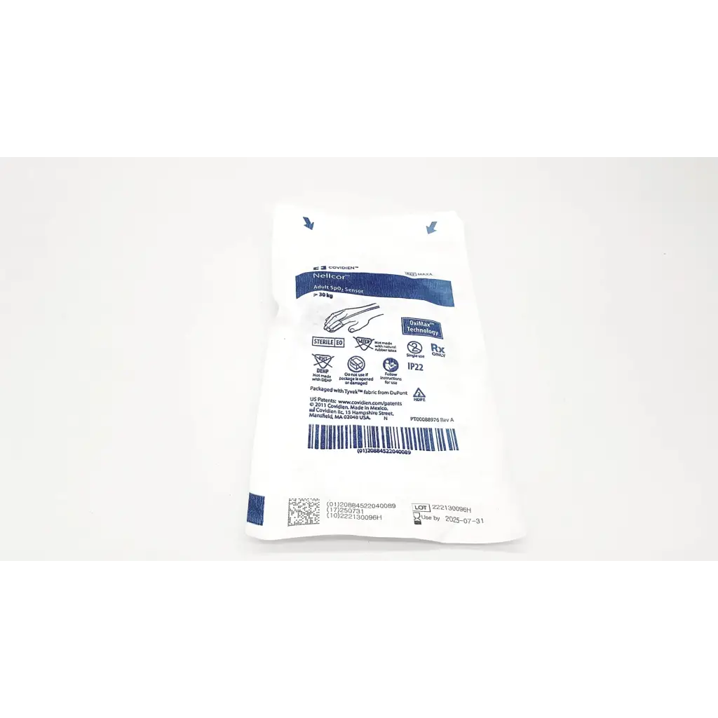 White sterile surgical glove package with blue branding for genuine nellcor ref maxa adult sp02 sensor 30kg