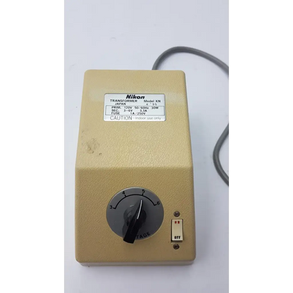 Beige genuine nikon transformer xn with rotary voltage selector and off on switch transformer xn made in japan