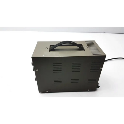 Black metal goldstar dc power supply gp 303 with handle and ventilation slots for reuse medical applications