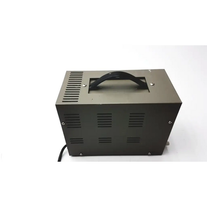 Dark gray metal goldstar dc power supply gp 303 with black handle and ventilation slits for reuse medical use