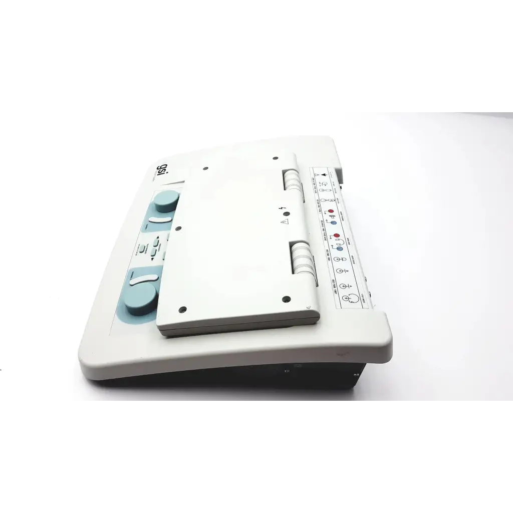 White and light blue braille display device with tactile controls for stadler gsi clinical audiometer 1761-97xx use