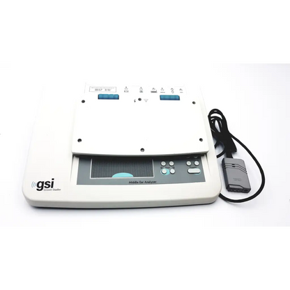 Grayston-stadler gsi tympstar middle ear analyzer with white casing gray control panel and blue indicator lights