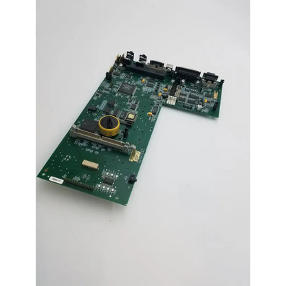 Green gsi tympstar digital board fab 2000-0705 rev 4 with electronic components and a yellow cylindrical capacitor