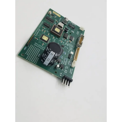 Green printed circuit board with black capacitors and integrated circuits for gsi tympstar printer board 1095633x
