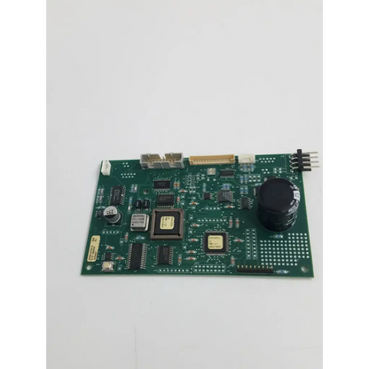 Green printed circuit board with processor capacitors and connectors for gsi tympstar printer board 1095633x