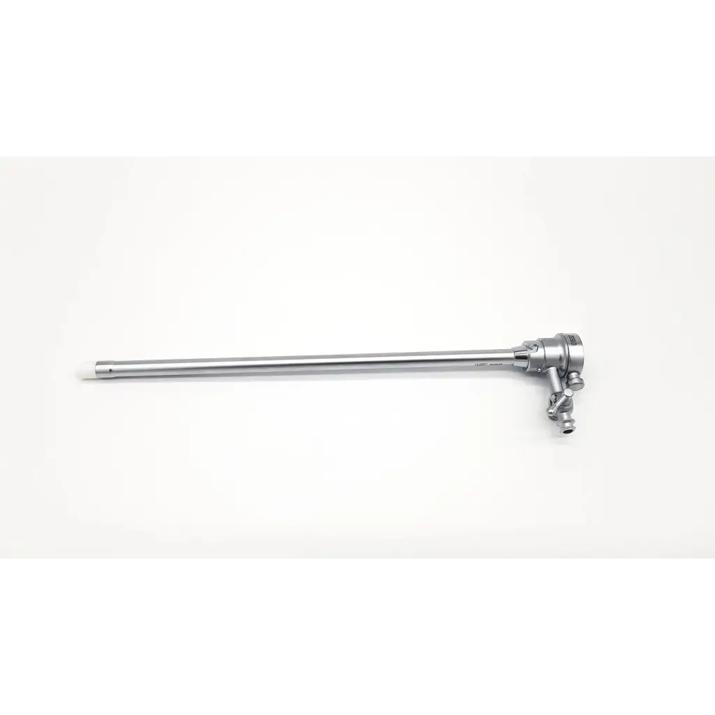 Silver surgical versapoint sheath da54-17 with long slender metallic shaft and articulated joint end for gynecological use