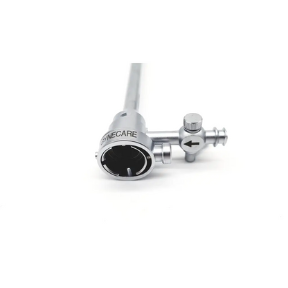 Silver metallic gynecare versapoint sheath da54-17 with cylindrical body and small knob featuring arrow indicator