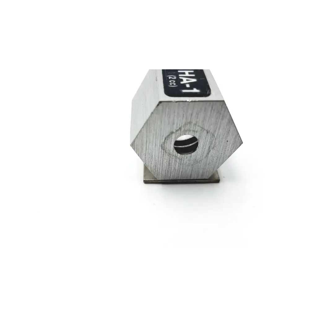 Silver hexagonal metal weight ha-1 with central hole for precise measurement in ha-1 2cc product
