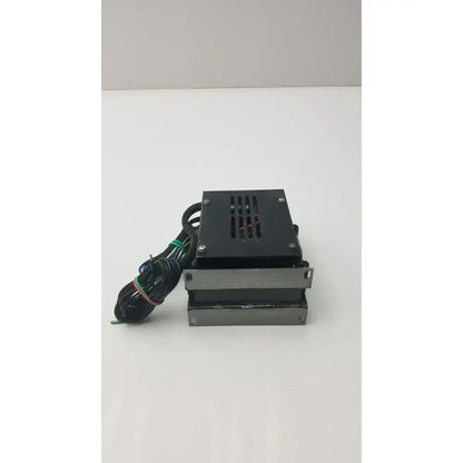 Black rectangular habermann 3080-0044-0000 transformer with metal bracket and wires pri 3x400 480v sec 24v 10a dc