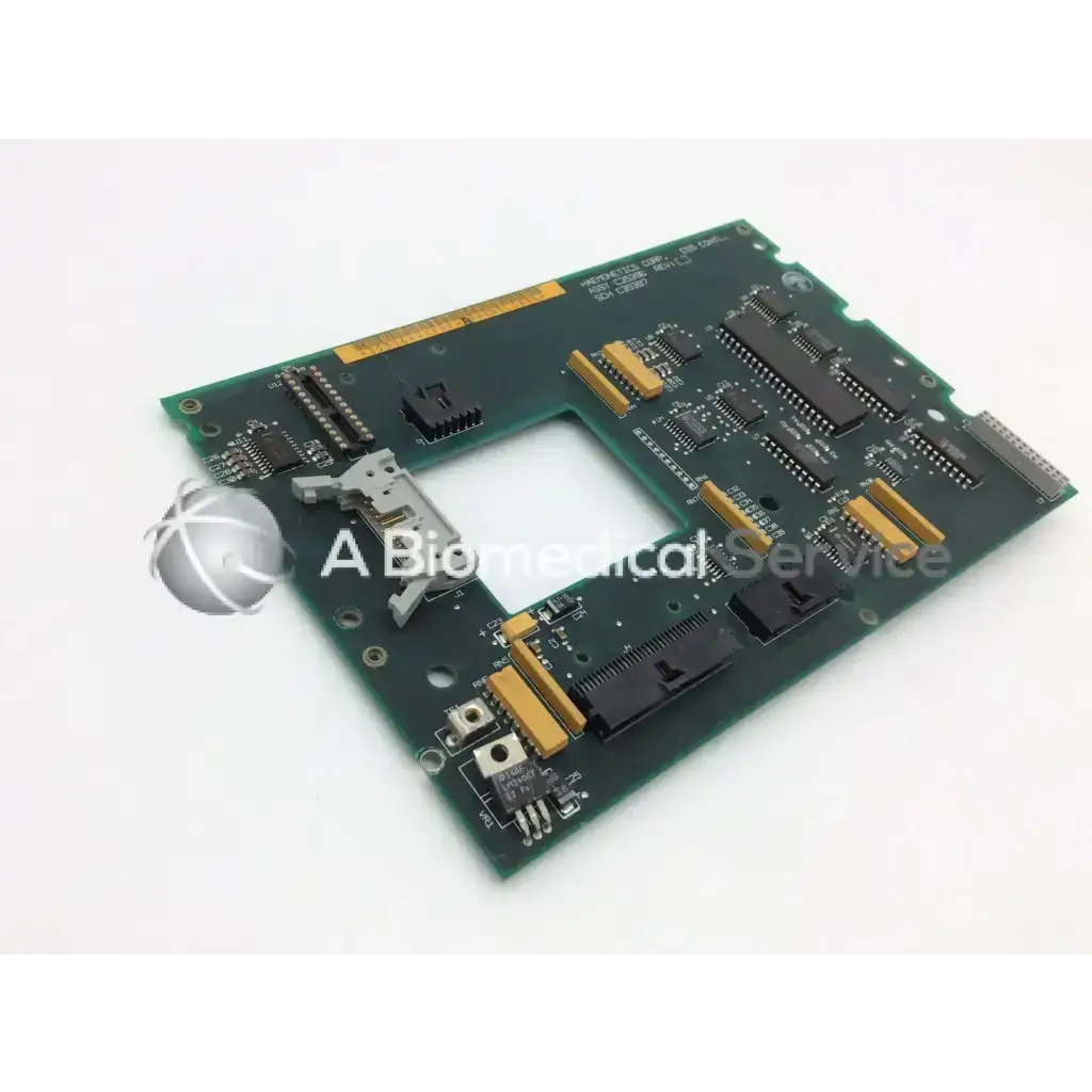 Green printed circuit board with black and gold electronic components for haemonetics assy c35396 sch c35397 board