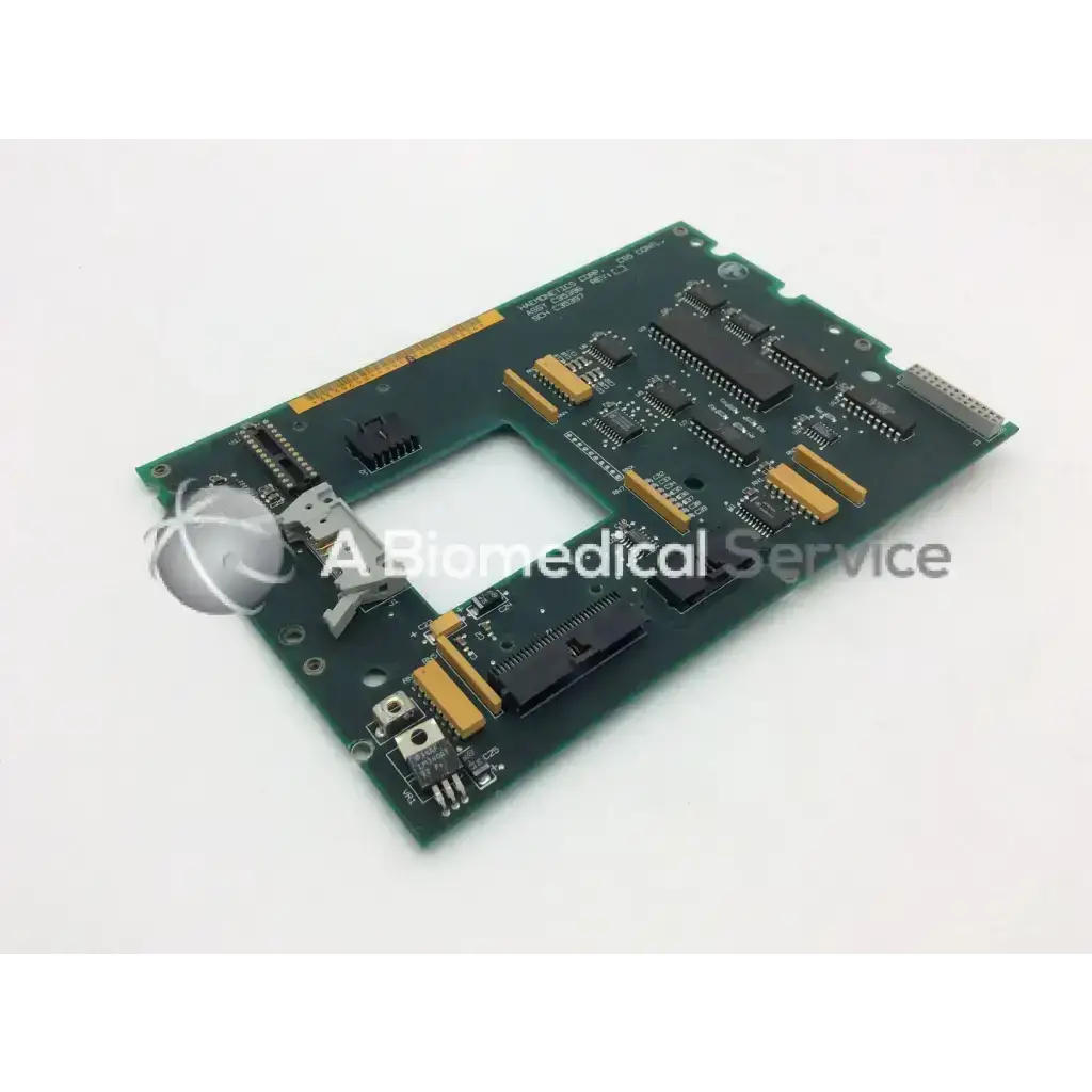 Green printed circuit board with black and gold electronic components for haemonetics assy c35396 sch c35397 board