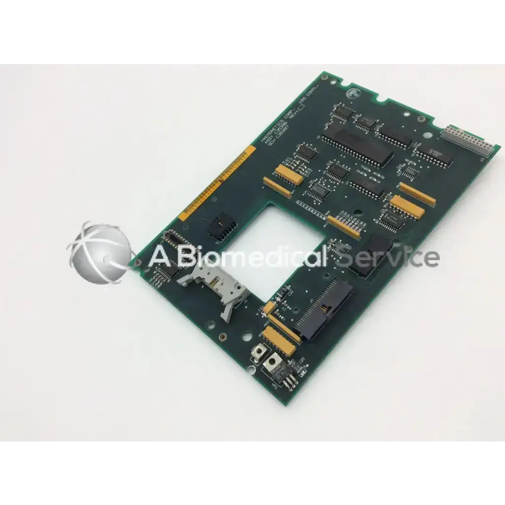 Green printed circuit board with black and gold electronic components for haemonetics c35396 sch c35397 assembly board