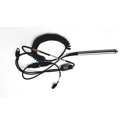 Black coiled cable with silver-tipped stylus and usb connector for hand held ws137872 scanteam barcode scanner