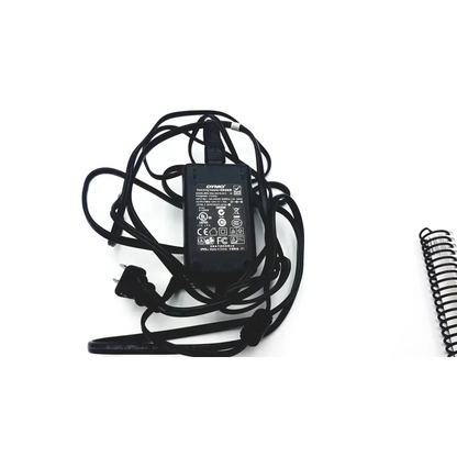 Black dymo brand power adapter with coiled cord for handheld 4620vae wireless bluetooth barcode scanner