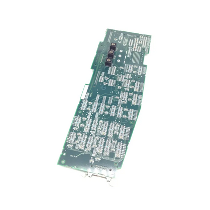 Green printed circuit board with black connectors and silver solder points of hark analog filter pcba 35200