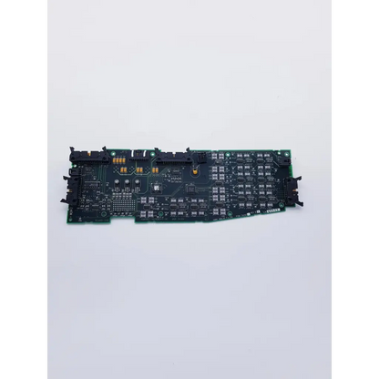 Green printed circuit board of hark analog filter pcba 35200 with black components and gold connectors for spacelabs mpc860 cpu