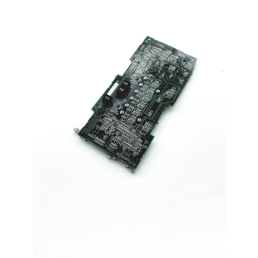 Green printed circuit board of hark analog interface pcba with silver soldered traces and black electronic components