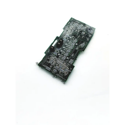 Green printed circuit board of hark analog interface pcba with silver soldered traces and black electronic components