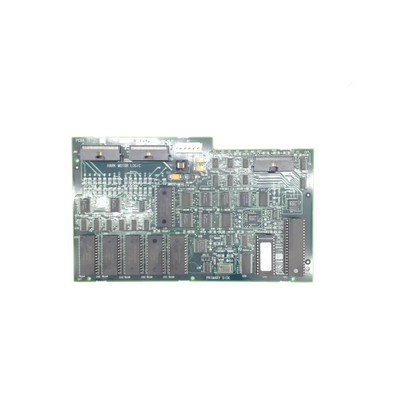 Green printed circuit board with black integrated circuits and silver connectors for hark motor pcba 35120 rev a sn 5474
