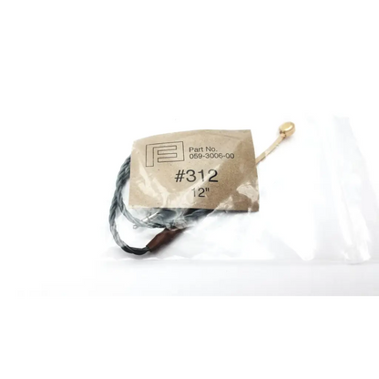 Hearing aid programming adapter black braided 12-inch cable with gold connector and brown leather strap in clear packaging