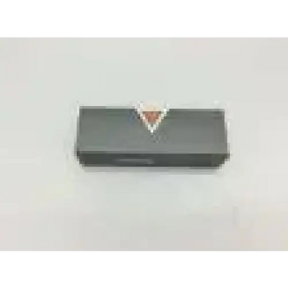 Black rectangular heine small fiber optic led laryngoscope battery handle with triangular white and brown logo accents