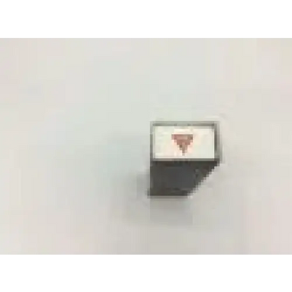 Black and white rectangular button with red triangle on heine f-000-22-824 handle outer fiber optic laryngoscope hand