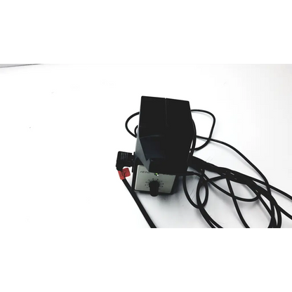 Black heine omega 180 ophthalmoscope wired battery supply with silver control panel and black cables for medical use