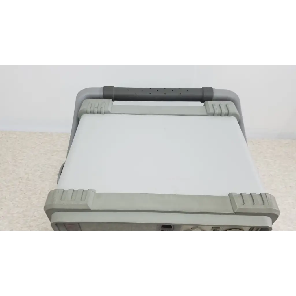 Gray plastic cooler with black textured handle and reinforced corners for hewlett packard 8147 optical time domain reflectometer case