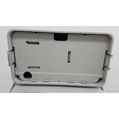 Gray plastic cable management box with molded slots for cable organization in hewlett packard 8147 optical time domain reflectometer case