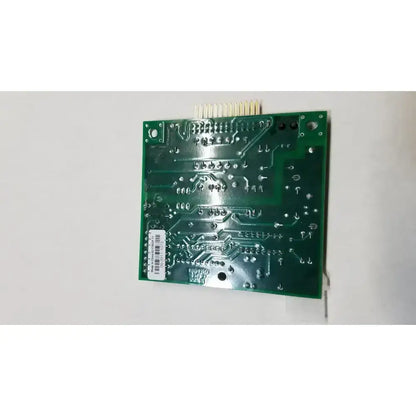Green rectangular control mother board pcb with silver soldered components and white barcode label for hill-rom 1998