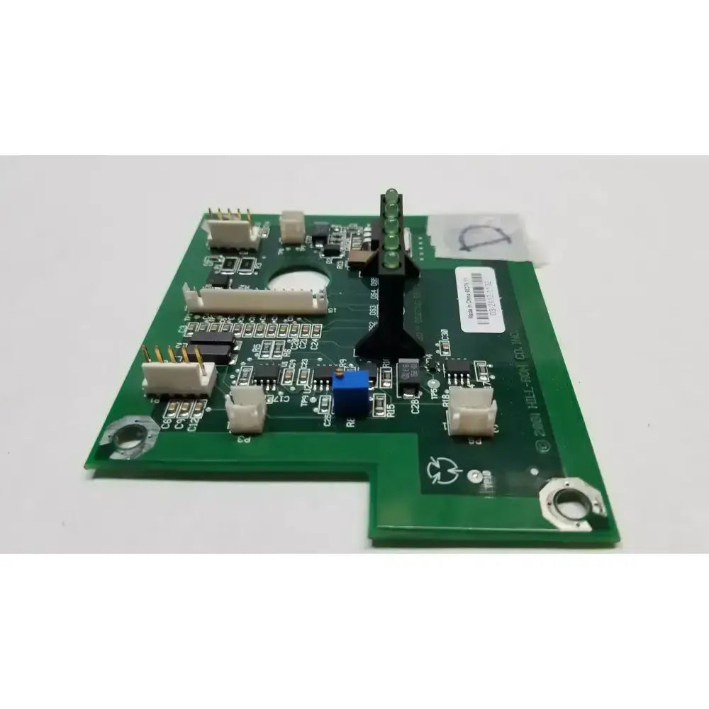 Green rectangular hill-rom 2001 light relay control mother board with electronic components for relay control functions