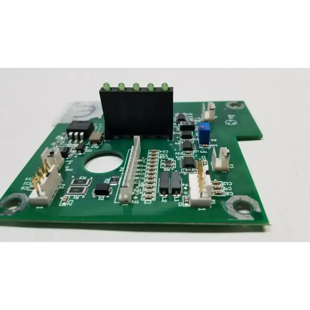 Green printed circuit board with black and white components for hill-rom 2001 light relay control mother board
