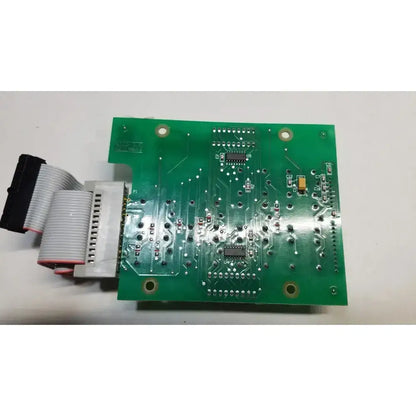 Green hill rom total care ent light control board with silver traces and black white ribbon cable connector