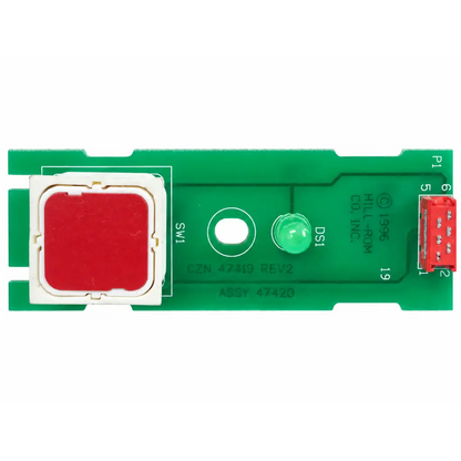 Hill-rom totalcare nurse call button pcb switch assembly with green circuit board red square component and green led