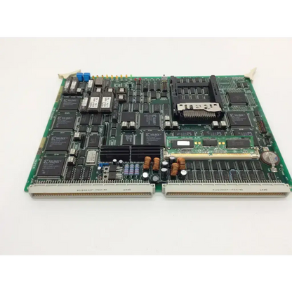 Green circuit board with black integrated circuits blue and brown capacitors and silver connectors for hitachi cu0002-s13 cu0002-r13 module